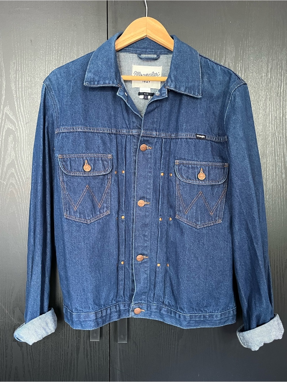 Wrangler Men's Blue Denim Shirt Jacket